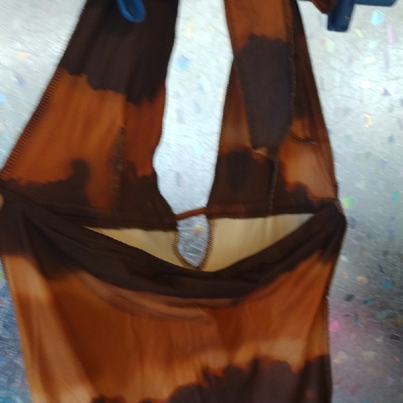 Brown and Black Tie-Dye Bodycon Dress - Picture 6 of 8